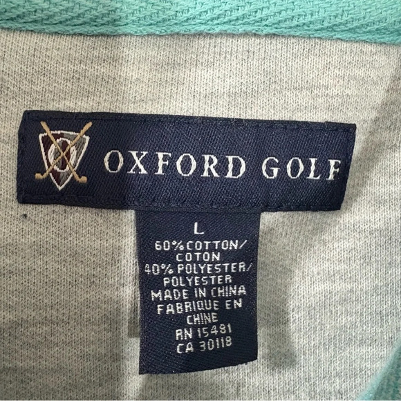 Oxford Golf Vest Mens L Blue 1/4 Zip Pullover Cotton Blend Outdoor Casual Preppy - Picture 3 of 14